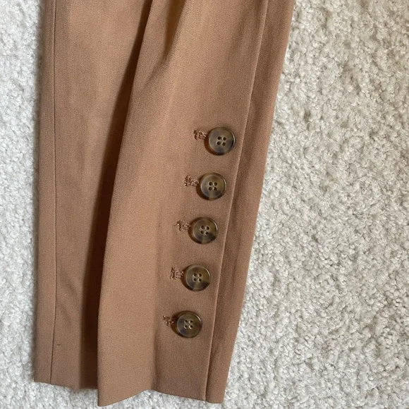 💕2 for $15💕 TALBOTS CHATHAM BUTTON-HEM ANKLE PANTS in Tan - Picture 4 of 7